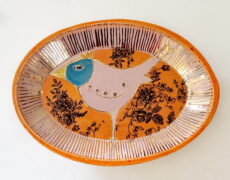 Seifenschale aus Keramik VOGEL ORANGE
