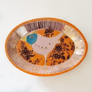 Seifenschale aus Keramik VOGEL ORANGE