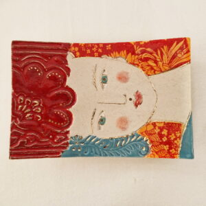 Seifenschale aus Keramik GIRL BLUME ROT