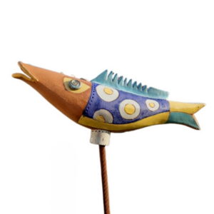 Keramikfisch - BLAU GELB 34 cm