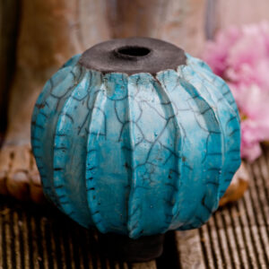 BLAUE Raku-Vase UNIKAT aus Keramik