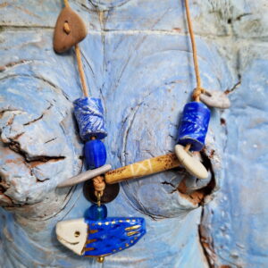 Halsschmuck FISCH BLAU - Keramikschmuck