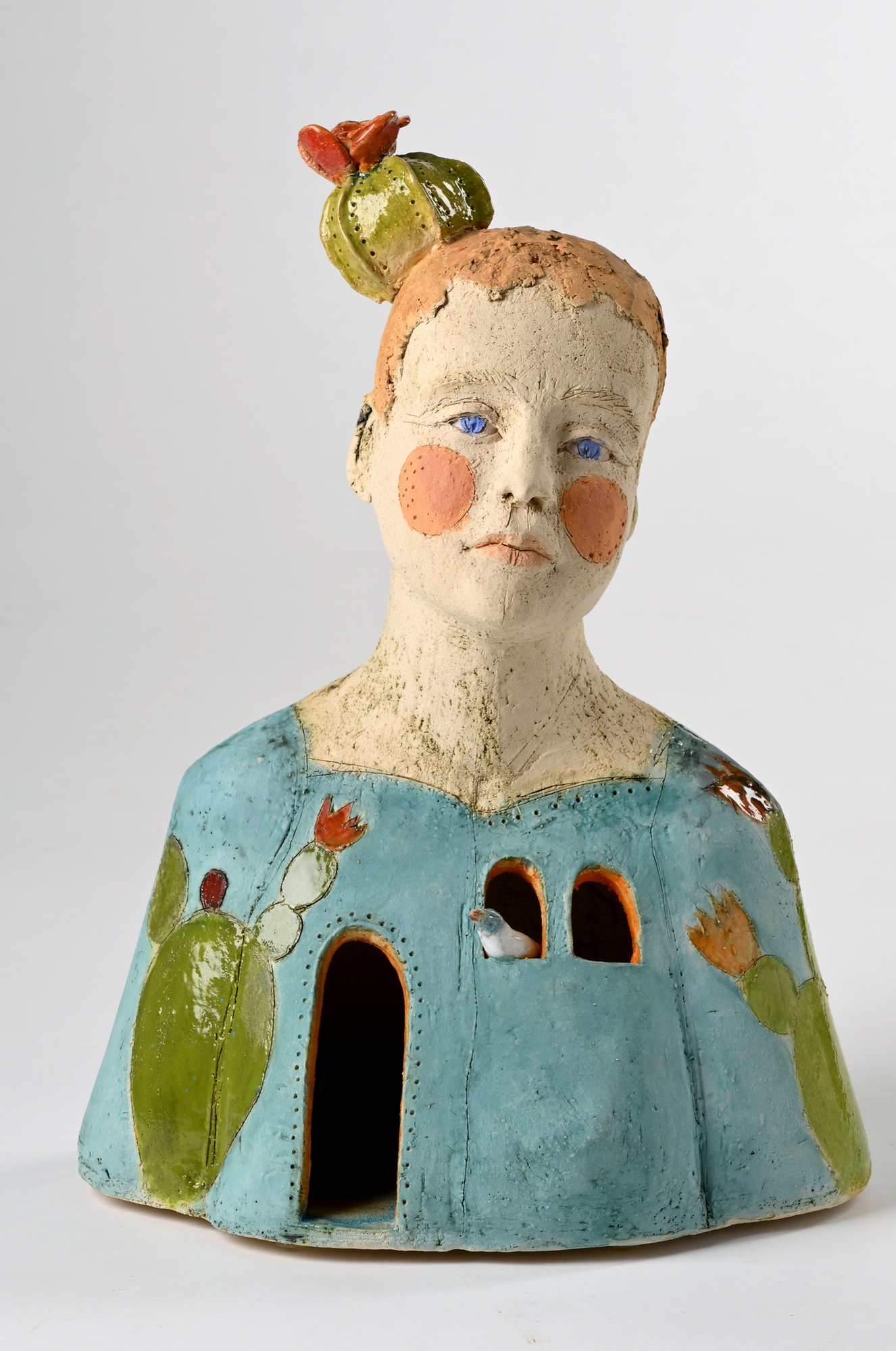 Skulptur aus Keramik - Kaktusfrau – Bild 2